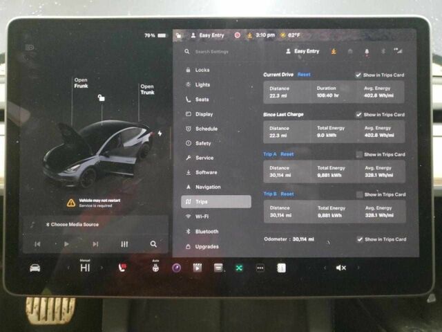 Серый Тесла Модель 3, объемом двигателя 0 л и пробегом 52 тыс. км за 7900 $, фото 8 на Automoto.ua