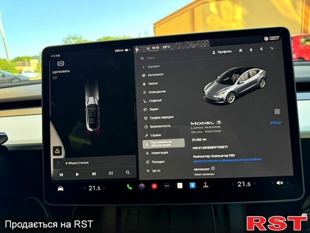 Серый Тесла Модель 3, объемом двигателя 0.32 л и пробегом 27 тыс. км за 27500 $, фото 11 на Automoto.ua