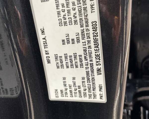 Сірий Тесла Модель 3, об'ємом двигуна 0 л та пробігом 8 тис. км за 29950 $, фото 50 на Automoto.ua