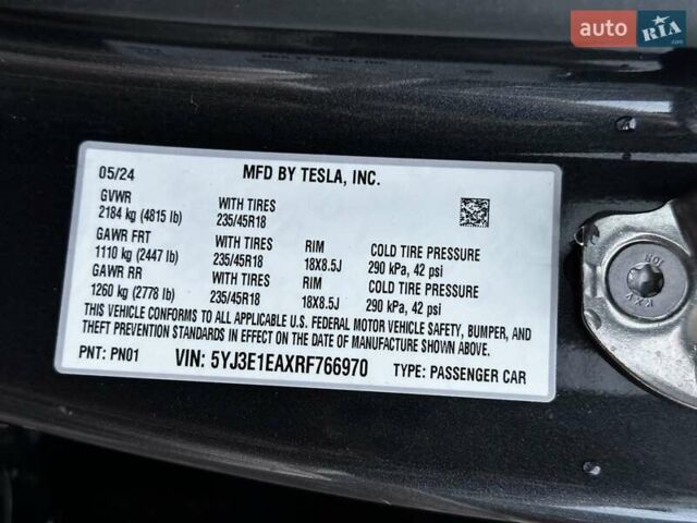 Сірий Тесла Модель 3, об'ємом двигуна 0 л та пробігом 1 тис. км за 30999 $, фото 29 на Automoto.ua