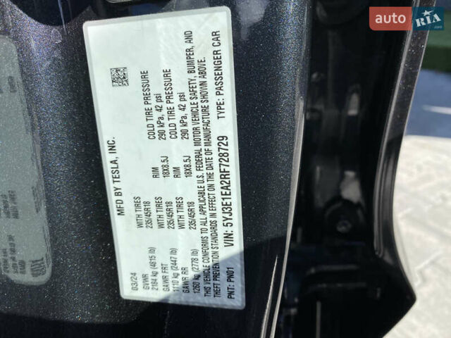 Тесла Модель 3 2024 у Києві на Automoto.ua Сірий Тесла Модель 3, об'ємом двигуна 0 л та пробігом 7 тис. км за 28500 $, фото 26 на Automoto.ua