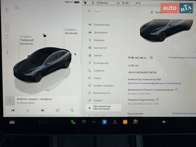 Сірий Тесла Модель 3, об'ємом двигуна 0 л та пробігом 5 тис. км за 28999 $, фото 12 на Automoto.ua