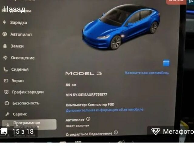 Синій Тесла Модель 3, об'ємом двигуна 0 л та пробігом 1 тис. км за 632 $, фото 7 на Automoto.ua