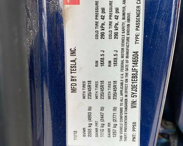 Синий Тесла Модель 3, объемом двигателя 0 л и пробегом 197 тыс. км за 14700 $, фото 20 на Automoto.ua