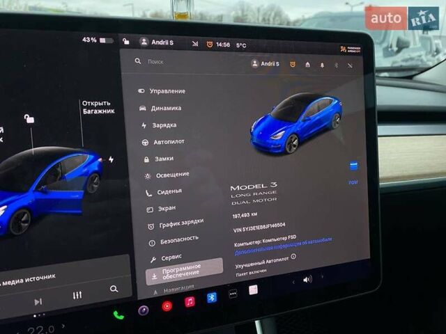 Синий Тесла Модель 3, объемом двигателя 0 л и пробегом 197 тыс. км за 14700 $, фото 11 на Automoto.ua