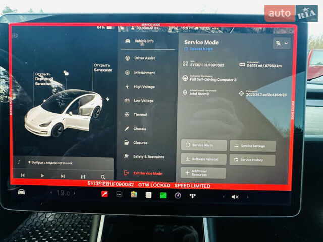Синій Тесла Модель 3, об'ємом двигуна 0 л та пробігом 87 тис. км за 17900 $, фото 17 на Automoto.ua