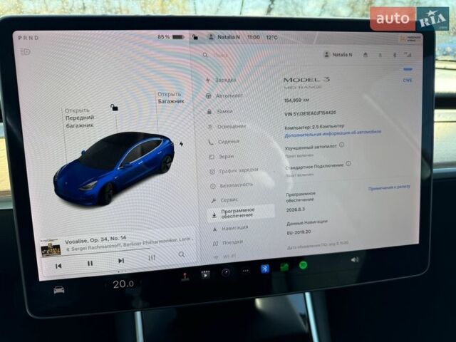 Синий Тесла Модель 3, объемом двигателя 0 л и пробегом 155 тыс. км за 14500 $, фото 1 на Automoto.ua