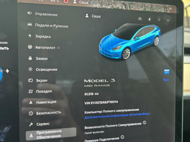 Синій Тесла Модель 3, об'ємом двигуна 0 л та пробігом 81 тис. км за 22000 $, фото 4 на Automoto.ua