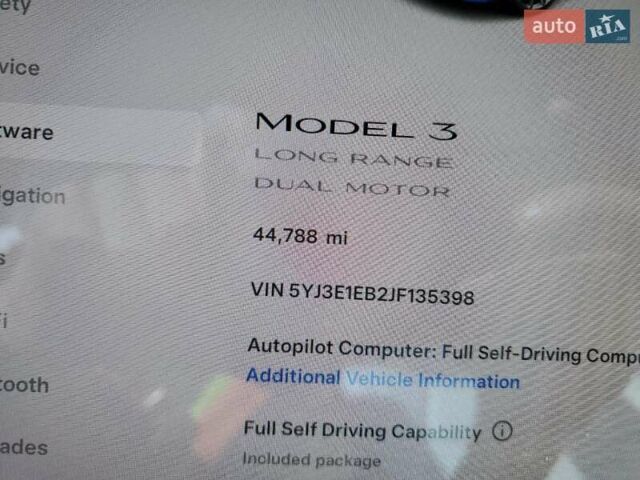 Синий Тесла Модель 3, объемом двигателя 0 л и пробегом 45 тыс. км за 6000 $, фото 8 на Automoto.ua