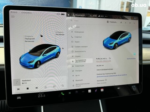Синий Тесла Модель 3, объемом двигателя 0 л и пробегом 90 тыс. км за 21500 $, фото 14 на Automoto.ua