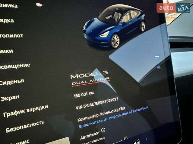 Синий Тесла Модель 3, объемом двигателя 0 л и пробегом 155 тыс. км за 17800 $, фото 70 на Automoto.ua