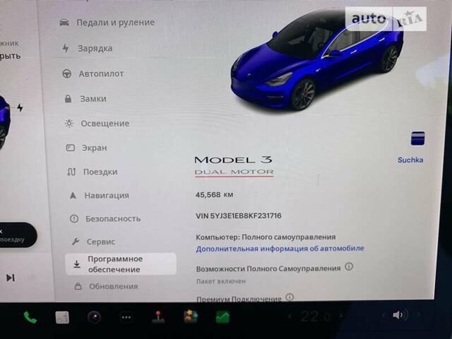 Синий Тесла Модель 3, объемом двигателя 0 л и пробегом 52 тыс. км за 33400 $, фото 18 на Automoto.ua