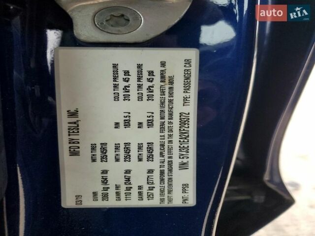 Синий Тесла Модель 3, объемом двигателя 0 л и пробегом 115 тыс. км за 3000 $, фото 12 на Automoto.ua