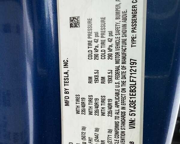 Синий Тесла Модель 3, объемом двигателя 0 л и пробегом 270 тыс. км за 12600 $, фото 11 на Automoto.ua