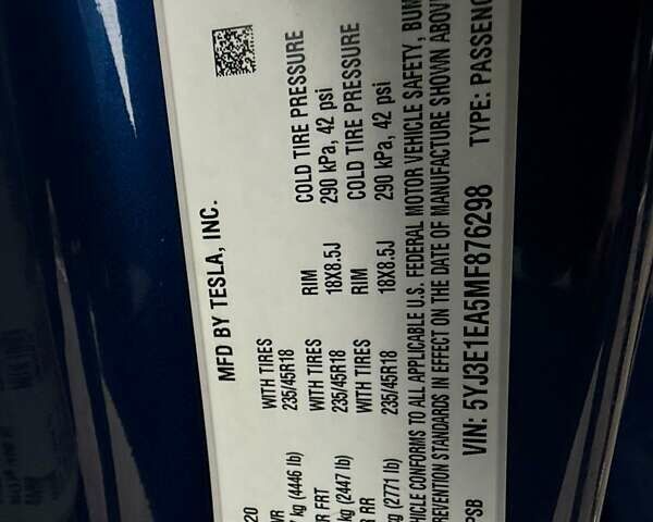 Синій Тесла Модель 3, об'ємом двигуна 0 л та пробігом 135 тис. км за 15800 $, фото 80 на Automoto.ua