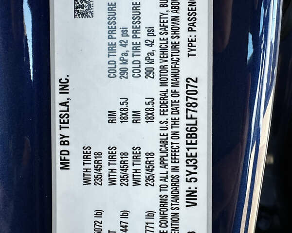 Синий Тесла Модель 3, объемом двигателя 0 л и пробегом 70 тыс. км за 22000 $, фото 13 на Automoto.ua