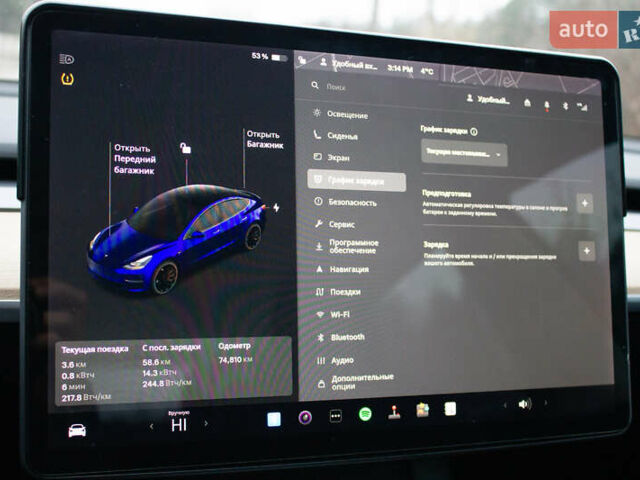 Синій Тесла Модель 3, об'ємом двигуна 0 л та пробігом 74 тис. км за 25700 $, фото 27 на Automoto.ua