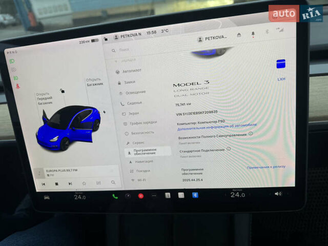 Синій Тесла Модель 3, об'ємом двигуна 0 л та пробігом 75 тис. км за 19900 $, фото 25 на Automoto.ua