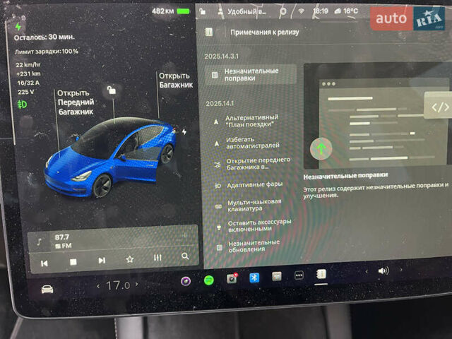 Синій Тесла Модель 3, об'ємом двигуна 0 л та пробігом 177 тис. км за 19000 $, фото 4 на Automoto.ua