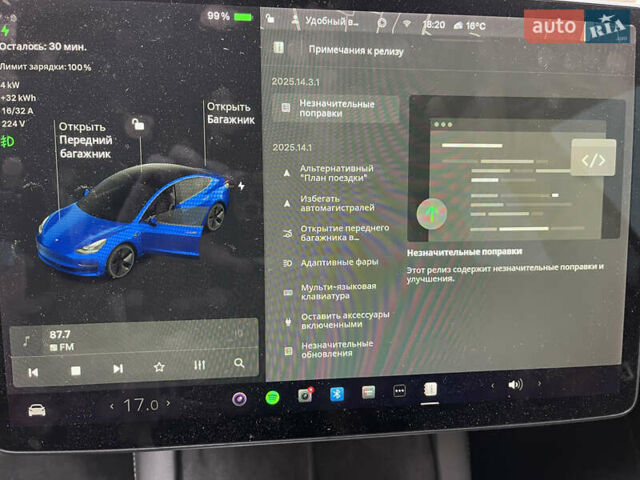 Синій Тесла Модель 3, об'ємом двигуна 0 л та пробігом 177 тис. км за 19000 $, фото 3 на Automoto.ua