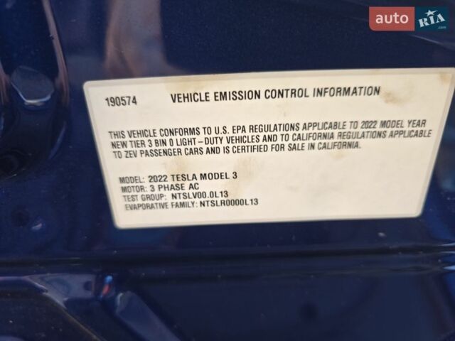 Синій Тесла Модель 3, об'ємом двигуна 0 л та пробігом 125 тис. км за 18000 $, фото 13 на Automoto.ua