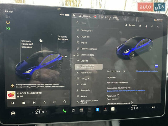 Синий Тесла Модель 3, объемом двигателя 0 л и пробегом 29 тыс. км за 18500 $, фото 12 на Automoto.ua