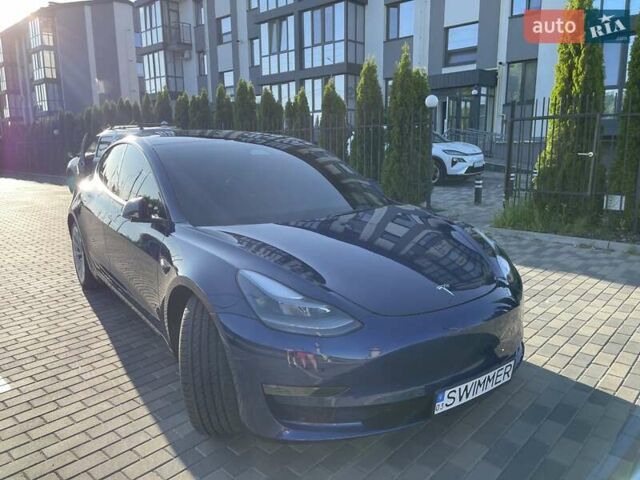 Синий Тесла Модель 3, объемом двигателя 0 л и пробегом 57 тыс. км за 21200 $, фото 1 на Automoto.ua