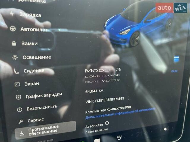 Синій Тесла Модель 3, об'ємом двигуна 0 л та пробігом 67 тис. км за 22500 $, фото 8 на Automoto.ua
