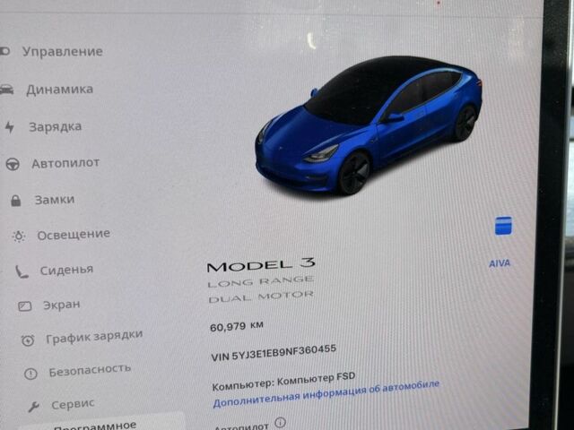 Синий Тесла Модель 3, объемом двигателя 0 л и пробегом 60 тыс. км за 22500 $, фото 6 на Automoto.ua