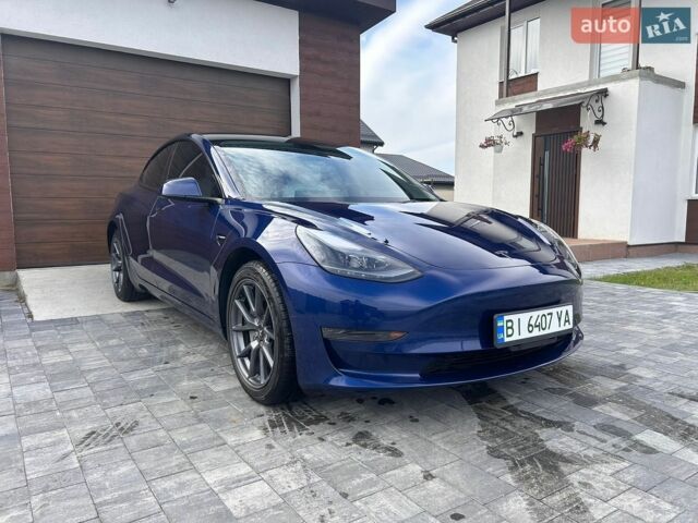 Синий Тесла Модель 3, объемом двигателя 0 л и пробегом 65 тыс. км за 21500 $, фото 1 на Automoto.ua