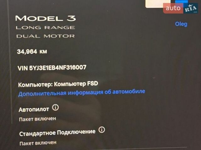 Синий Тесла Модель 3, объемом двигателя 0 л и пробегом 35 тыс. км за 23000 $, фото 14 на Automoto.ua