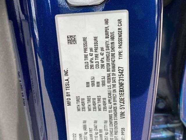 Синій Тесла Модель 3, об'ємом двигуна 0 л та пробігом 44 тис. км за 20150 $, фото 22 на Automoto.ua