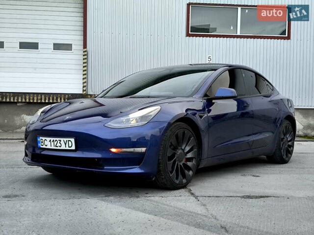 Синий Тесла Модель 3, объемом двигателя 0 л и пробегом 37 тыс. км за 24900 $, фото 2 на Automoto.ua