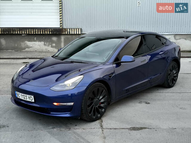 Синий Тесла Модель 3, объемом двигателя 0 л и пробегом 37 тыс. км за 24900 $, фото 1 на Automoto.ua