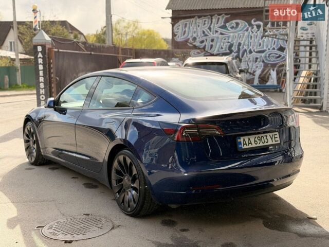 Синий Тесла Модель 3, объемом двигателя 0 л и пробегом 78 тыс. км за 22300 $, фото 3 на Automoto.ua