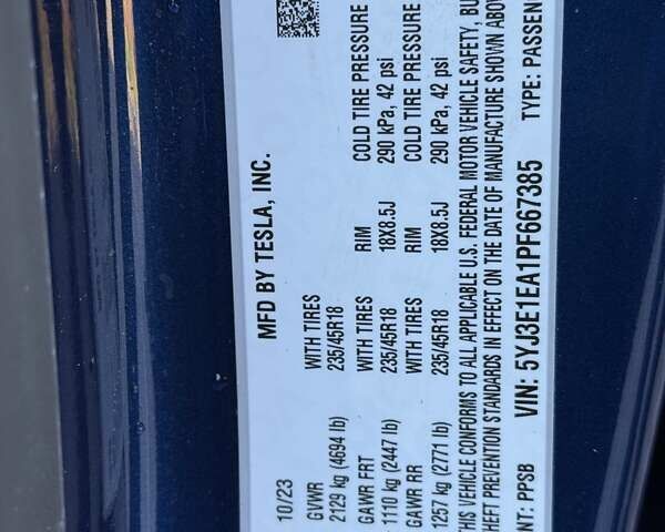 Синій Тесла Модель 3, об'ємом двигуна 0 л та пробігом 21 тис. км за 20999 $, фото 71 на Automoto.ua