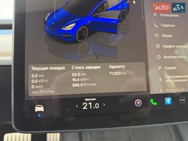 Синий Тесла Модель 3, объемом двигателя 0 л и пробегом 78 тыс. км за 23900 $, фото 8 на Automoto.ua