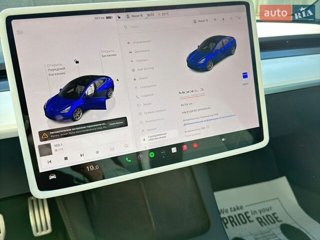 Синий Тесла Модель 3, объемом двигателя 0 л и пробегом 53 тыс. км за 26600 $, фото 18 на Automoto.ua