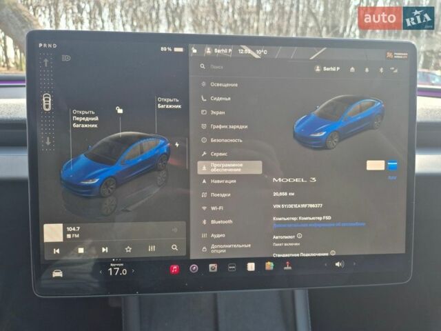 Синій Тесла Модель 3, об'ємом двигуна 0 л та пробігом 20 тис. км за 25000 $, фото 17 на Automoto.ua