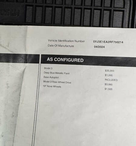 Синій Тесла Модель 3, об'ємом двигуна 0 л та пробігом 1 тис. км за 29000 $, фото 9 на Automoto.ua