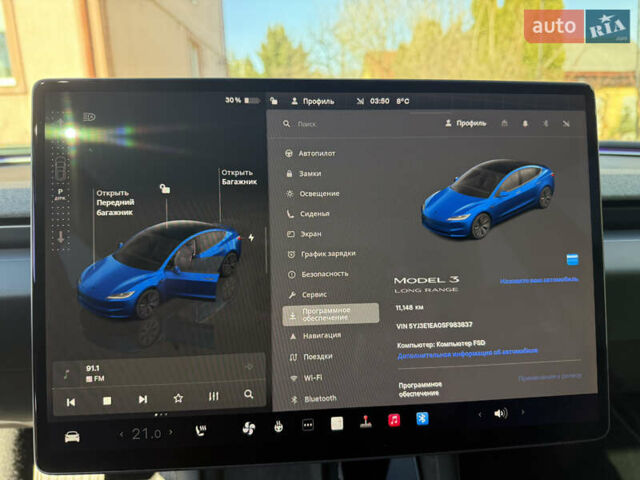 Синій Тесла Модель 3, об'ємом двигуна 0 л та пробігом 11 тис. км за 25200 $, фото 8 на Automoto.ua