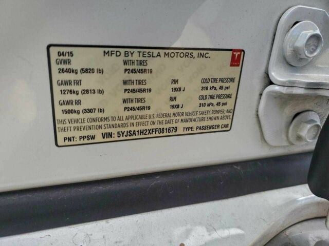 Білий Тесла Модель С, об'ємом двигуна 0 л та пробігом 151 тис. км за 2100 $, фото 11 на Automoto.ua