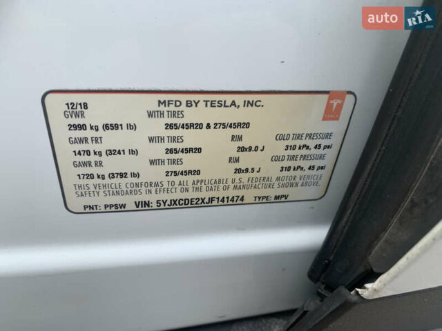 Білий Тесла Модель Х, об'ємом двигуна 0 л та пробігом 89 тис. км за 23600 $, фото 12 на Automoto.ua