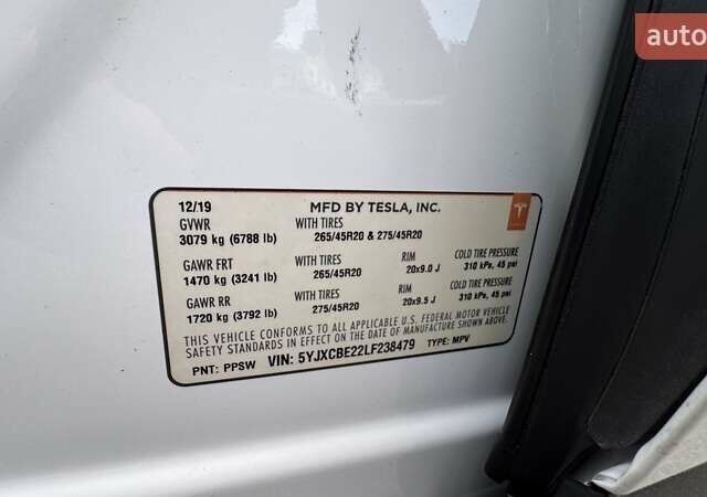 Белый Тесла Модель Х, объемом двигателя 0 л и пробегом 20 тыс. км за 37500 $, фото 21 на Automoto.ua