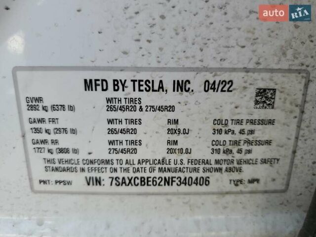 Белый Тесла Модель Х, объемом двигателя 0 л и пробегом 57 тыс. км за 18000 $, фото 11 на Automoto.ua