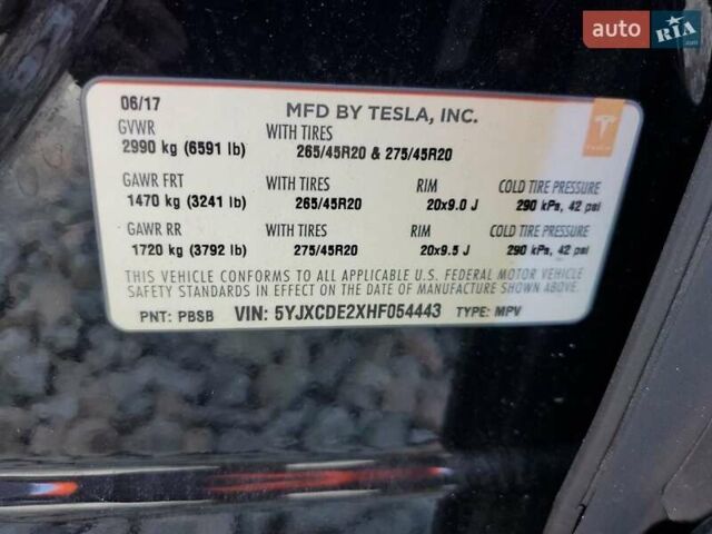 Черный Тесла Модель Х, объемом двигателя 0 л и пробегом 159 тыс. км за 6700 $, фото 11 на Automoto.ua