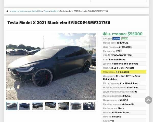 Черный Тесла Модель Х, объемом двигателя 0 л и пробегом 31 тыс. км за 55000 $, фото 10 на Automoto.ua