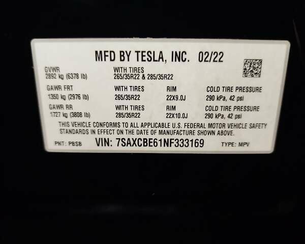 Черный Тесла Модель Х, объемом двигателя 0 л и пробегом 47 тыс. км за 63000 $, фото 24 на Automoto.ua