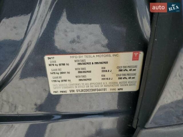 Сірий Тесла Модель Х, об'ємом двигуна 0 л та пробігом 166 тис. км за 7200 $, фото 12 на Automoto.ua