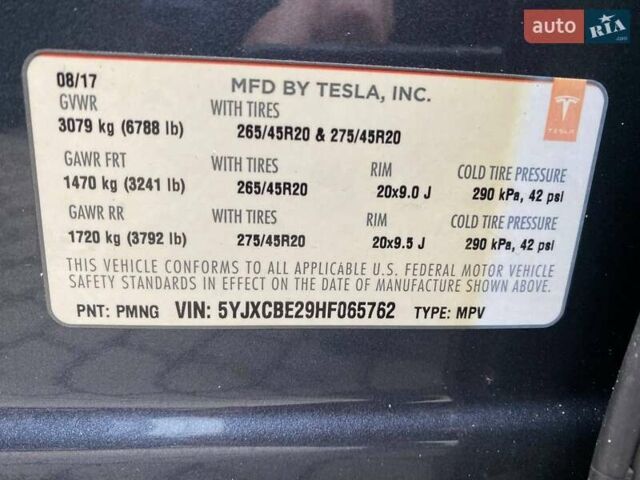 Сірий Тесла Модель Х, об'ємом двигуна 0 л та пробігом 108 тис. км за 19700 $, фото 22 на Automoto.ua